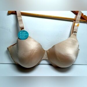 40DD Vanity Fair Comfort x 3 Full Coverage Underwire Lace Bra 753364 BEIGE 3286
